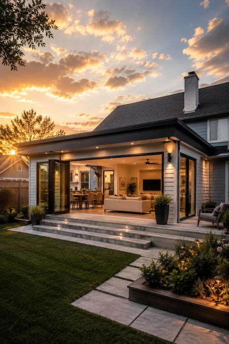 Modern home addition completed by Cowboy's General Construction LLC in Mesa, AZ featuring a seamless residential expansion with contemporary design and outdoor living space.